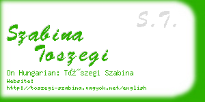 szabina toszegi business card